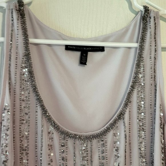 WHBM Women's Beaded Tank Lavender and Silver Size M EUC - Picture 3 of 4